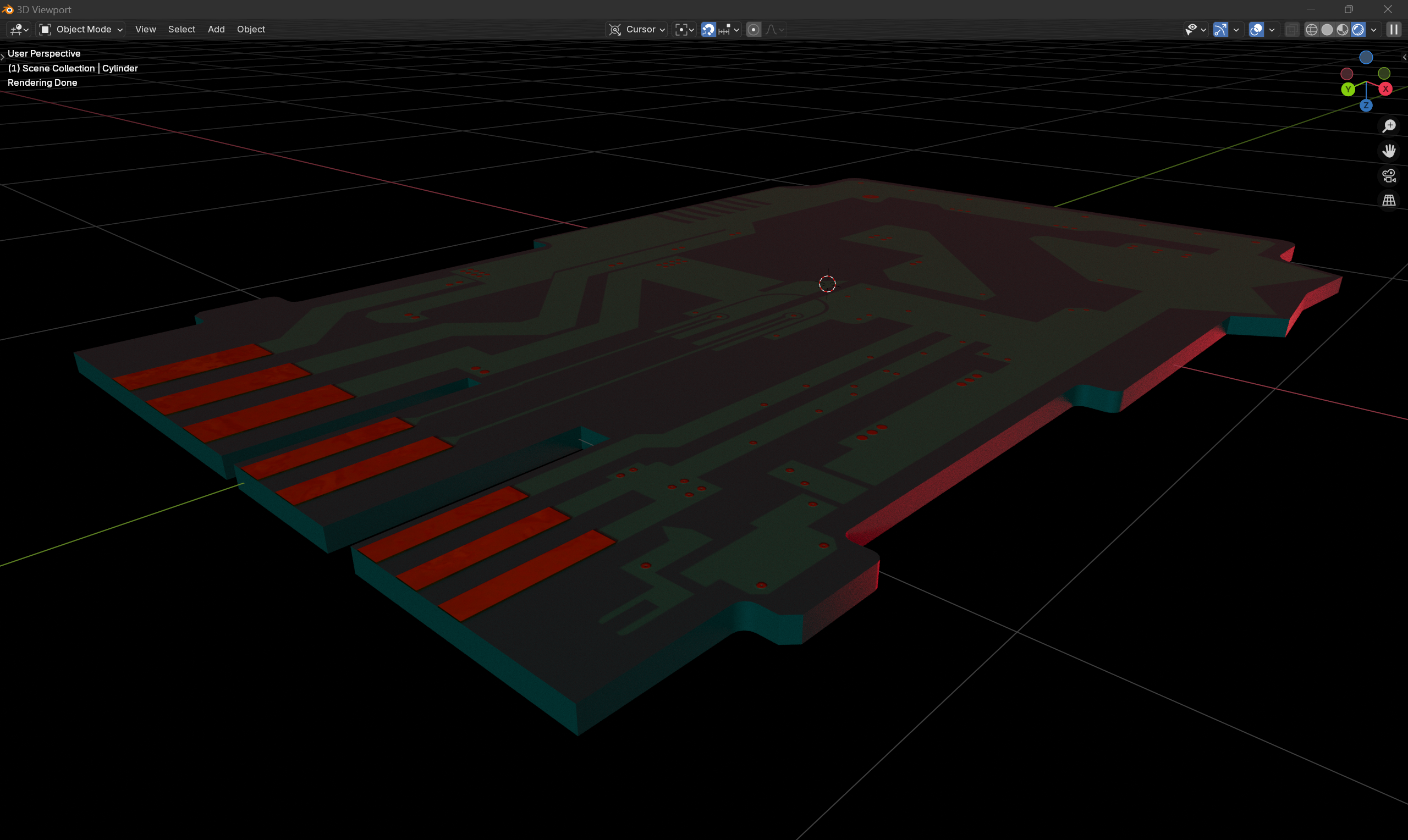 Quick render inside of plastic casing containing main chip