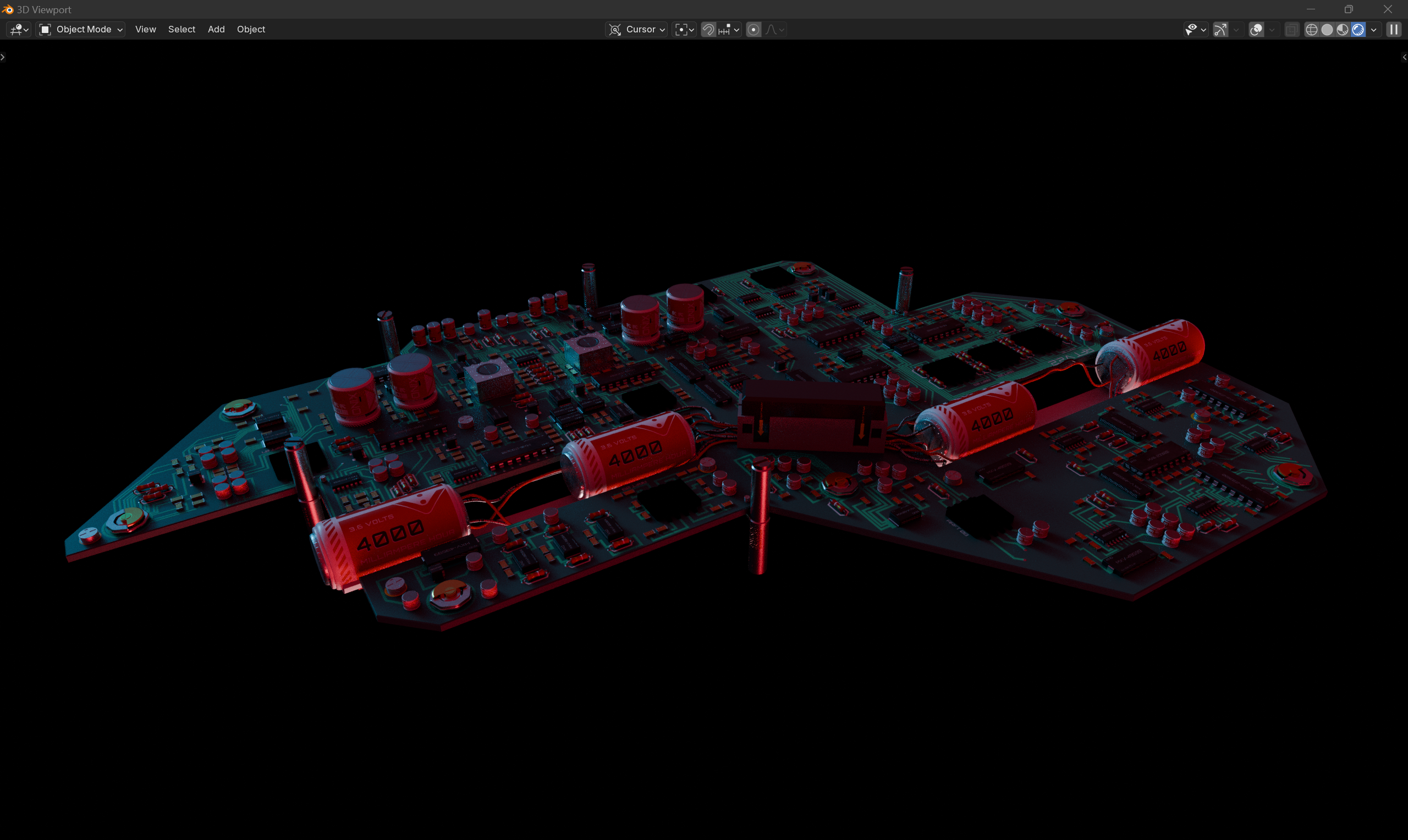 Quick Render view on an open board, showing off internal circuitry