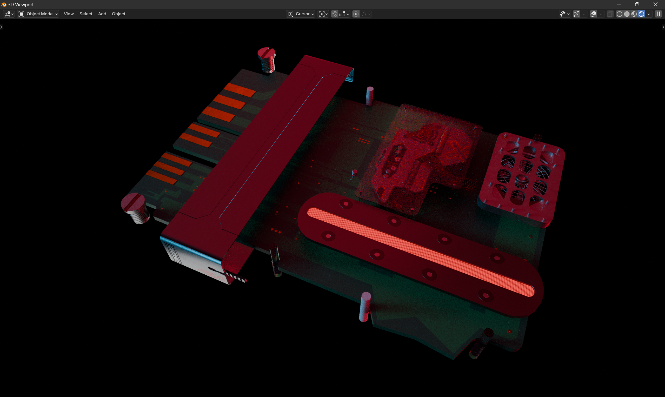 Quick Render view, showing bits of pieces while hiding the plastic covers.