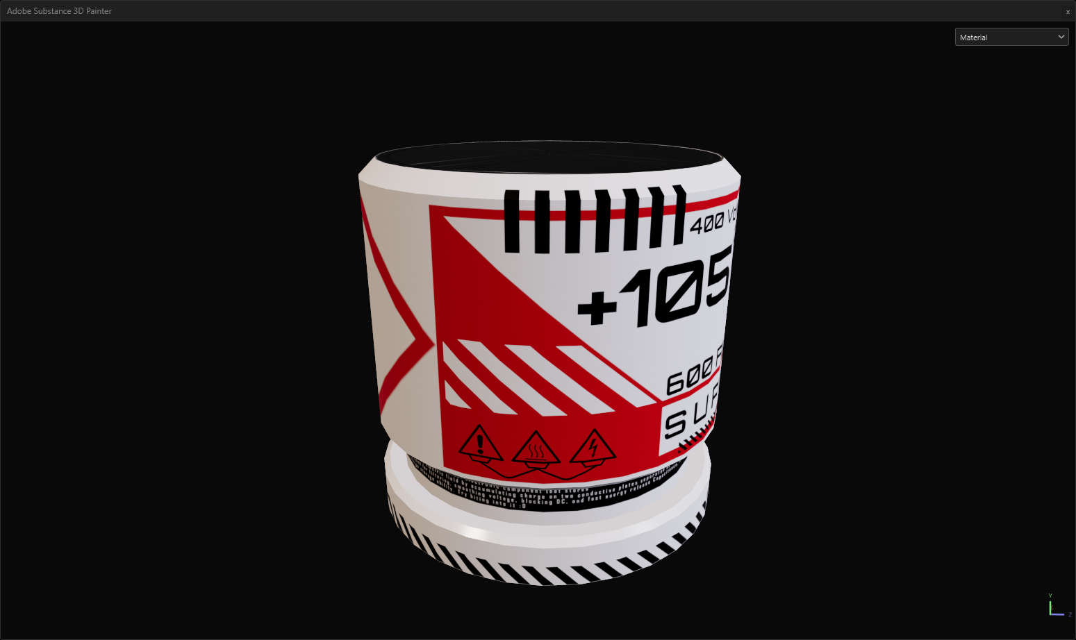 Substance painter textured super capacitor