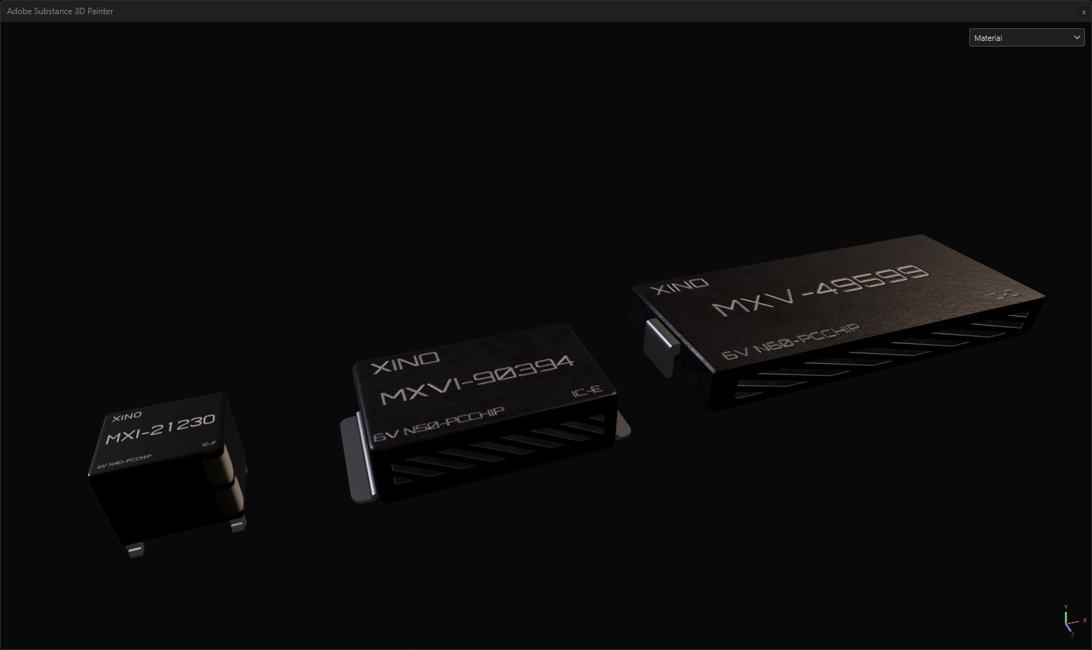 Substance painter texture three flat pinned chips
