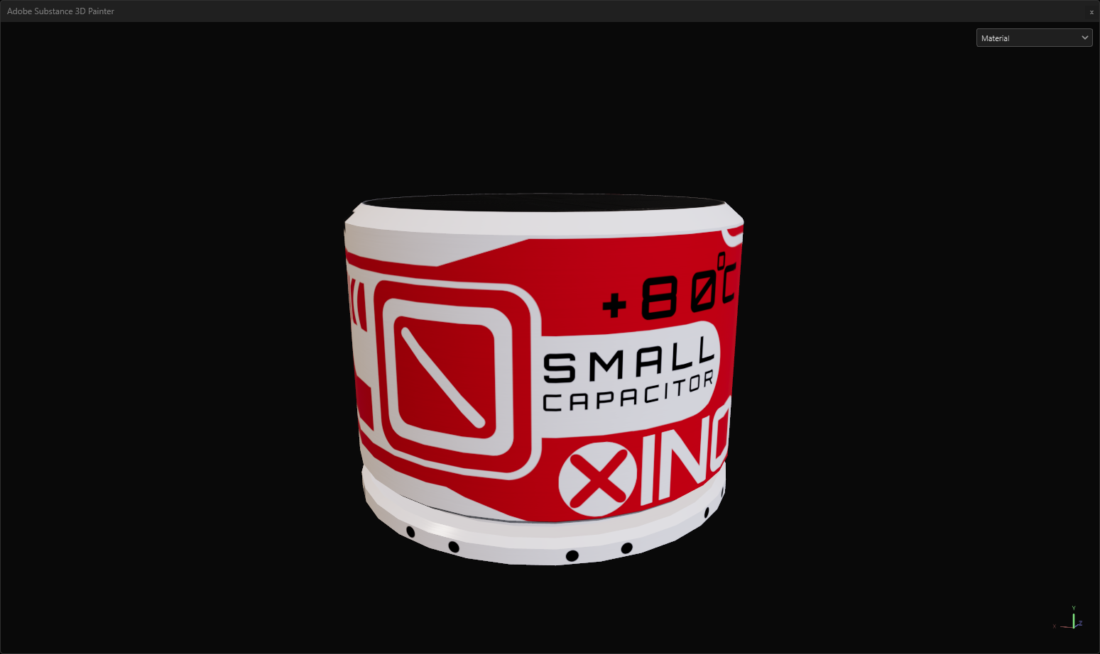 Substance Painter textured small capacitor
